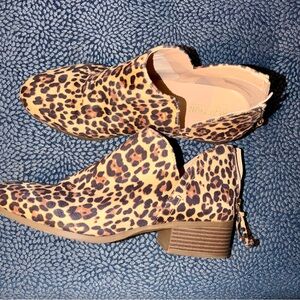 Kenneth Cole Leopard Print Low Heel Ankle Booties - Women's